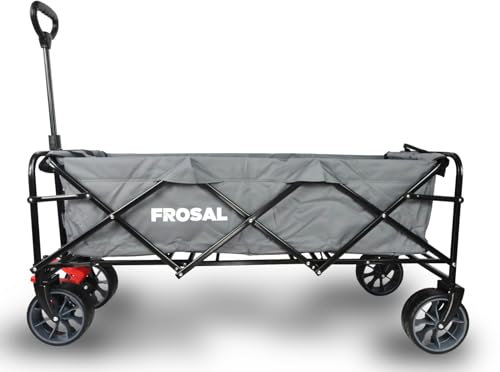 FROSAL Bollerwagen Oskar faltbar Kinder XXL groß lang grau Transportwagen Handwagen extralang