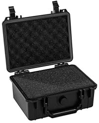 Electronicx Hartschalen-Kamerakoffer mit Schaumstoff - Stoßfest, IP55 Wasserdicht & Verschließbar - Für DSLR, Objektive, Drohnen, Werkzeug & Waffen (23 x 19 x 11cm, Schwarz)