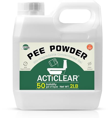 ACTICLEAR Pee Powder Gel - 2lb Rapid 60-Second Absorption & Odor Neutralizer for Portable Toilets, Camping, and Outdoor Essentials