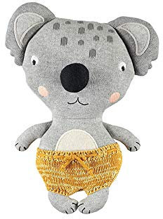 OyOy Mini Darling Cushion Baby Anton Koala Stofftier Koalabär - Süßes Baby Kinder Kissen Kuschelkissen und Schmusekissen - Baumwolle 26x20 cm