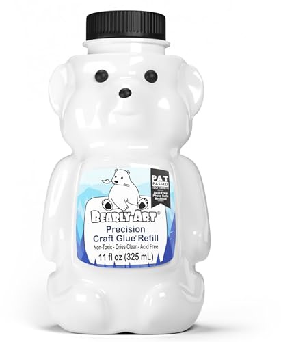 Bearly Art Precision Craft Glue Craft Glue Refill 325ml - Clear Drying - Wrinkle Free - Flexible and Crack Resistant - Strong Hold Built to Last - Made in