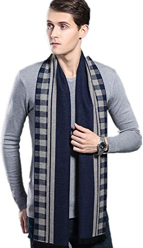 Budermmy Echarpe Hiver Hommes Cachemire Feel Écharpe， Echarpe Chaude pour les Hommes (MS01-13)
