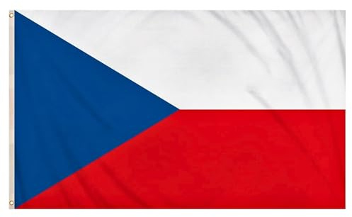 Czech Republic Flag 5ft x 3ft with Brass Eyelets – Polyester Flag Banner for Eurovision Parties, Football Matches, Home & Garden Display