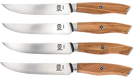 Mercer Culinary Olive Wood 4-Piece Steak Knife Set