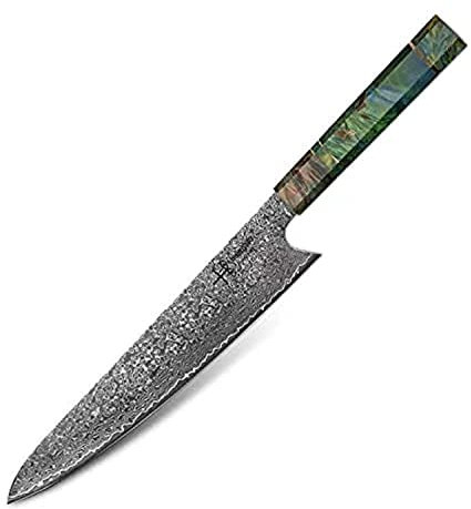 hajegato Coltelli da Cucina Damasco Unico Nel Suo Genere Manico Professionale Coltello Giapponese (Gyuto 10)