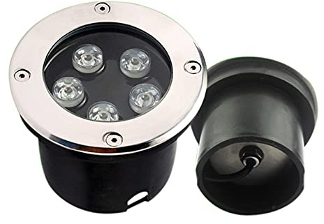 WZYJLyds Basso voltaggio faretto da esterno ad incasso IP68 faretti da incasso a pavimento ip67 AC/DC 24V per esterni, giardini, intorno alla piscina(Cold white light,5W)