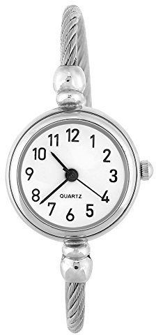 Joyzan Armbanduhr für Frauen, Quarz Uhren Armreifen Quarzuhr Weibliche Analoge Runde Legierungs Bügel Offene Manschette Damenuhr Mode wasserdichte Uhr Analog Klein Einfach Beiläufige Spangenuhr