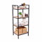 sugodesign Multifunktionales Küchenregal aus Holz und Metall, 4 Ablagen für viel Stauraum, Küchenschrank, Küchen-Organizer, Küchenmöbel, Badezimmerschrank, Küchenregal, Badezimmerregal
