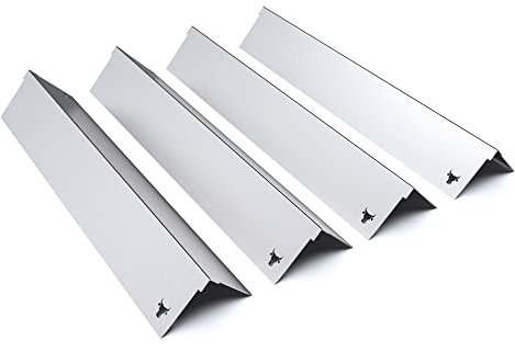 tuning-art GA07 Gasgrill Brennerabdeckung Edelstahl kompatibel mit Napoleon Grill Rogue 525er Freestyle 425er Prestige Pro 500er | Brennerschutz | Passgenau, Farbe:4er Set Matt Bulle