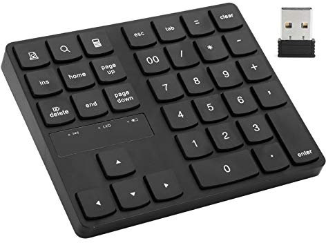 SUNGOOYUE Mini Numeric Keypad, 35 Keys 2.4G Wireless Ultra Slim Portable Keyboard Computer Supplies for Laptop Desktop Computer PC