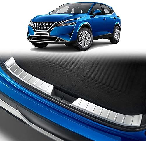 MOOWI Protezione paraurti per Nissan Qashqai J12 2022 2023, Acciaio Inox Protettiva Bordo Carico, Striscia Soglia Bagagliaio Auto AntiGraffio, Guardie Paracolpi Portellone