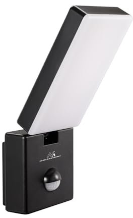 Maclean Lampada a LED con sensore movimento e crepuscolare 10W IP65 800lm 4000K, nero, MCE516 B