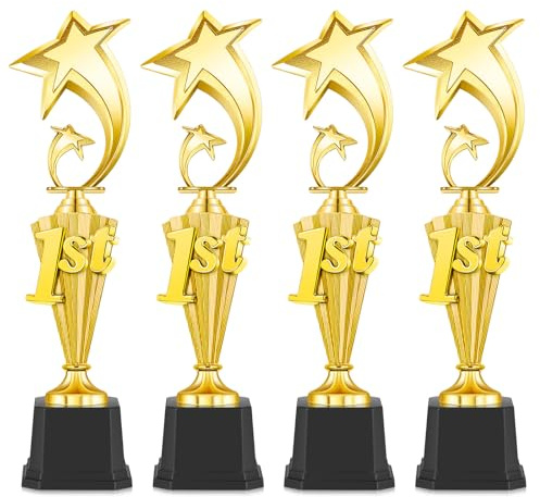Foilswirl 1st Place Trophy First Place Award for Sports Tournament Funny Gold Winner Trophy Cup for Football Soccer Competitions Reward Ceremony(1 Pcs,Classic)