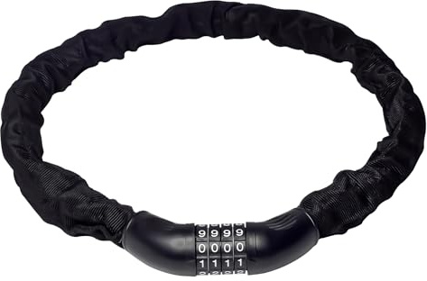 Trimming Shop Candado de cadena para bicicleta, resistente, 8 mm x 1 m, con códigos de combinación reajustables de 4 dígitos, antirrobo de alta seguridad para bicicletas, scooters, motocicletas,