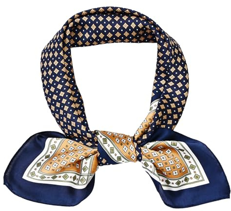 Vintage Bandana für Herren, Seidiges Quadratisches Kopftuch, Vielseitiges Halstuch für Sommer und Winter, Geometrisches Muster, Ideal für Motorradfahrten und Festivals, Satin Piratentuch, 70x70cm