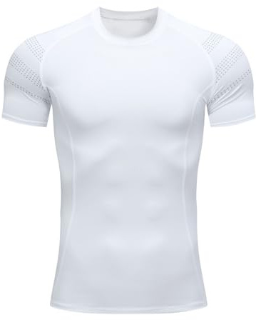 Maglia Compressione Uomo, Maglia Termica Moto, Maglia Intima Tecnica Maglie Sportiva Shirts Traspirante da Asciugatura Rapida Camicia Fitness Palestra per Ciclismo Corsa Jogging Fitness