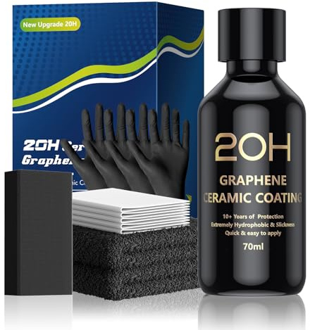 20H Advanced Graphene Ceramic Coating for Cars (70ml) - Car Detailing Kit, 10+ Years of Long Lasting Protection, Apply After Car Wash & Paint Correction, Ultra High Gloss