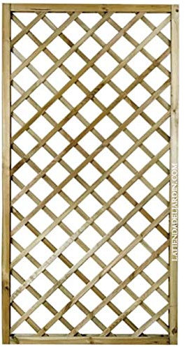 Suinga Panel de Celosia de Madera 50x180 cm | Cuadros 9 cm | Decoración de Ambientes Interior o Exterior | Celosia Decorativa Jardin