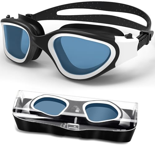 HotSrace Lunettes natation antibuée,Lunettes Piscine pour hommes femmes | Protection UV anti fuite silicone souple vision claire faciles à ajuster Lunettes de natation pour adultes et adolescents