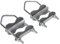 Wessper 2 Stück Doppel-Schelle Mastschelle 70 mm / 130 mm, Doppelschelle Sat, Stahl für Sat-Schüssel, Balkonhalterung, Antennenmast, Einfache Installation- Zahnschelle Verzinkt