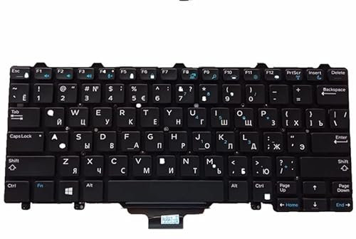 YANHAO [Laptop-Tastaturen] RU/BR/SP/LA/AR Beleuchtete Tastatur for Dell Latitude 7350 E5250 E7270 E7250 7250 5250 PK1313O3B35 SN7231BL SG-63210-40A 0PTKNG (Color : RU Backlight)