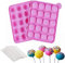 Cake Pop Form - 20 Runde Cake Pop Silikon Backform mit 20 Stück Lollipop Sticks, Cake Pop Stiele, Cakepop Formen ​für Cupcakes, Süßigkeiten, Gelee und Schokolade