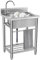 Évier de Cuisine Inox 1 Bac Évier de Restaurant Commercial Portable sur Pied Lavabo à une Cuve Extérieur pour Cuisine Restaurant Garage Jardin Camping-car 55 * 50 * 80cm