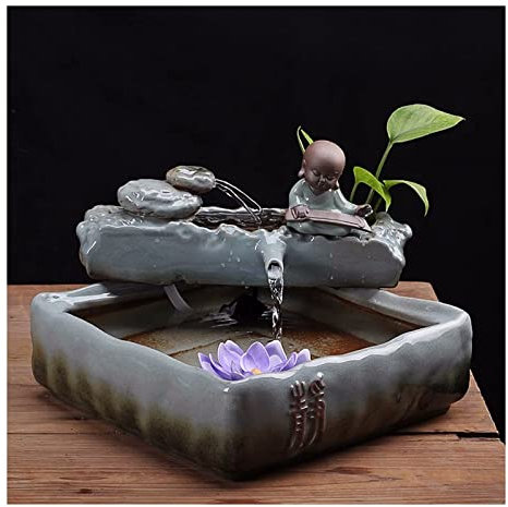 Fontaine d'Intérieur Fontaine d'intérieur de Style Chinois, Fontaine de Table Zen, Cascade en céramique, Fontaine d'eau de Table for Le Bureau, décoration intérieure de la Maison Fontaine de Table