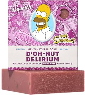 Dr. Squatch Bar Soap for Men – Limited Edition Simpsons – Natural Cold Process Soap with No Harsh Chemicals (5 oz) (D'oh-Nut Delirium)