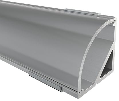 Alumino | LED Aluminiumprofil Eloxiert | 200 cm | Eckprofil | Semi Abdeckung | für 12 mm LED-Streifen | 2m | Weser | LED-Profil