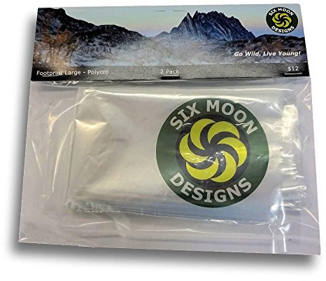 Six Moon Designs Polycro Footprint - Small Ultralight Tent Ground Cloth 2-Pack - Protective Polyolefin Groundsheet for 1 Person Tents, Lunar Solo, Skyscape Scout, Trekker, and Gatewood Cape
