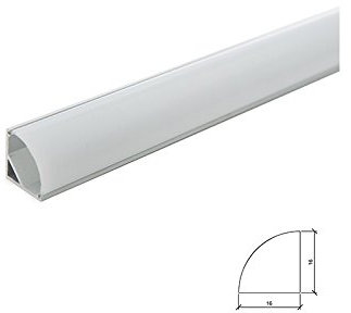 Greenice Perfíl Aluminio para Tira LED Instalación Esquinas - Difusor Opal x 2M