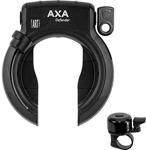 AXA Defender Art Rahmenschloss Schwarz inkl. Fahrradklingel