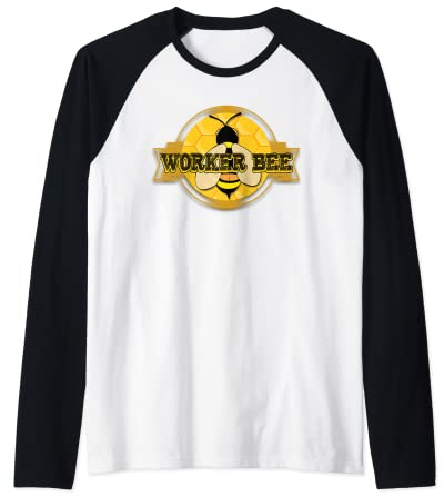 Mens Funny Worker Bee With Saggy Pants Bee Keepers Humor Raglan Baseball Tee