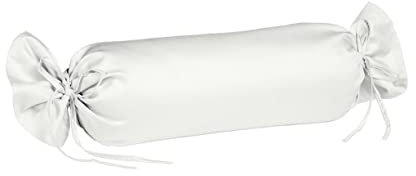 sleepling Satin Kissenbezug, Kissenhülle Nackenrolle aus 100% seidig weicher Baumwolle, Bezug Zierkissen, 60 Grad, Ökotex 100, Made in EU, 15 x 40 cm, naturweiß