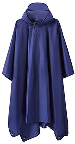 ORANDESIGNE Unisex Fahrrad Regenponcho mit Kapuze Fahrradponcho Wasserdicht Notfall Regenponcho mit Kapuze für Freizeitaktivitäten im Freien Camping Wandern für Herren Damen A Blau