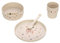 LÄSSIG Juego de vajilla infantil (plato, bol, taza, cuchara) sin BPA para lavavajillas y microondas/Dish Set PP/Cellulose Little Mateys spicy orange