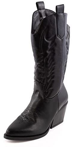 Toocool Stivali donna texani cowboy western camperos scarpe boots Y02 [40, Nero]