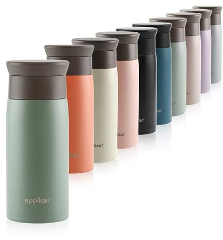 eppikan eppiToGo Edelstahl Thermobecher- Isolierbecher, Kaffee-to-go Becher, 350 ml, 500 ml Travel Mug, Autobecher, auslaufsicher mit hygienischer 360°-Trinköffnung (Xanadu, 350 ml)