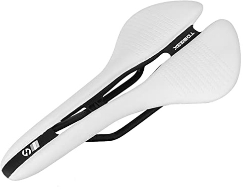 Bicycle Seat for Men Women Soft Bicycle Saddle with Shock Absorbing Ergonomic Breathable Waterproof Bicycle Saddle Fit for MTB Road Exercise Trekking Folding Cruiser Bikes,White