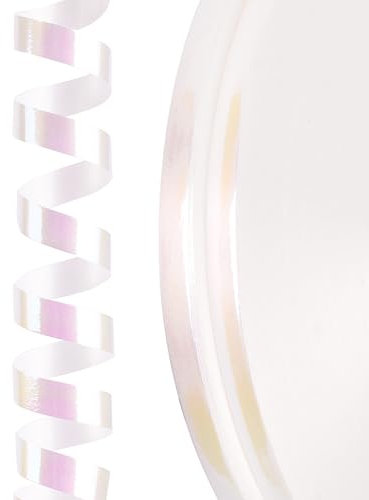 PartyWoo Geschenkband Weiß Irisierend, 120 Meter/ 131 Yard Schleifenband, Ringelband, Ballonband Glänzend, Dekoband für Ballonverschlüsse, Geschenkverpackung, Basteln, Partydeko (2 Rollen, 60m/ Rolle)