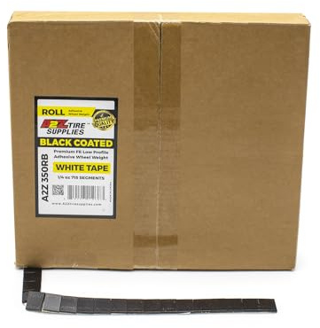 A2Z Tire Supplies 0.25 Oz Black Adhesive Wheel Weights（715pcs,11 LBS）,1/4 Oz Stick on Wheel Weights for Cars, Trucks, SUVs, Motorcycles, Low Profile White Tape