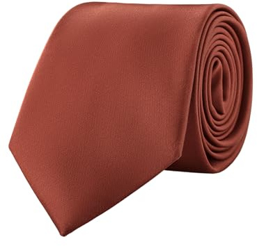 WANYING Herren Einfarbige Krawatte 8cm 3.15 Normalbreite Krawatte Schlips Binder Langbinder Basic Classic Necktie Business Casual Festivitäten Hochzeit - Rostbraun