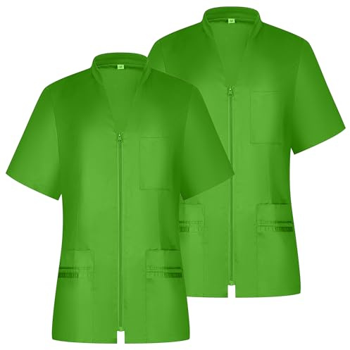 MISEMIYA - Paquetes 2 Unidades - Camisa Sanitario Mujer - Uniforme Sanitario - Uniforme HOSTELERÍA 712 - XXL, Verde Manzana