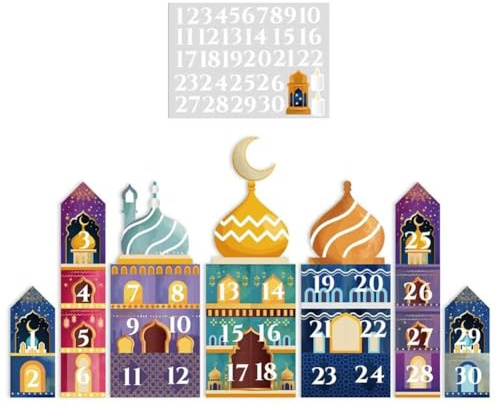 Ramdan adventskalender, 30 tomma lådor, Eid Mubarak Coutdown kalender fyllbar ramadan presentask, Ramadan Mubarak festtillbehör