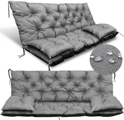 GARDEN KING ROYAL REST set di cuscini 3 pezzi per panca o altalena, trapuntati, idrorepellenti, facili da pulire, imbottiti e resistenti alle macchie