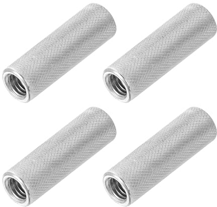 PATIKIL M8 Round Connector Nuts, 4 Pcs 0.47OD x 1.57H 304 Stainless Steel Round Knurled Thumb Coupling Nut Sleeve Threaded Rod Bar Stud Tube Hardware Fastener for Camera Lamp Bracket