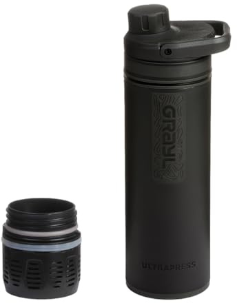 GRAYL Ultra Press - Filtro per acqua da esterno di alta qualità con filtro di ricambio da 300 litri di acqua potabile rimuove il 99,99% di batteri e virus per campeggio, sopravvivenza e viaggi