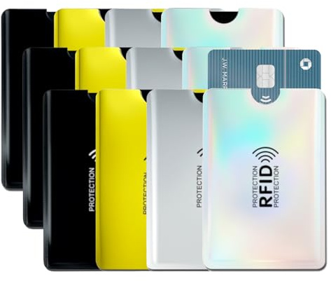 Lammcou Pochette de Protection RFID – étui Anti-vol pour Cartes bancaires, bloqueur RFID/NFC, Aluminium étanche, Coins arrondis