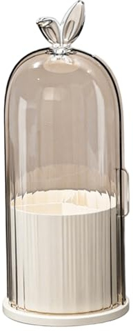 CAKEEYUM Porte-Brosse à Dents Rotatif à 3 Fentes, Support de Brosse Dents Anti-poussière avec Couvercle, Organisateur de pinceaux Maquillage pour comptoir Salle Bain, Jaune Rotatif, avec Couvercle